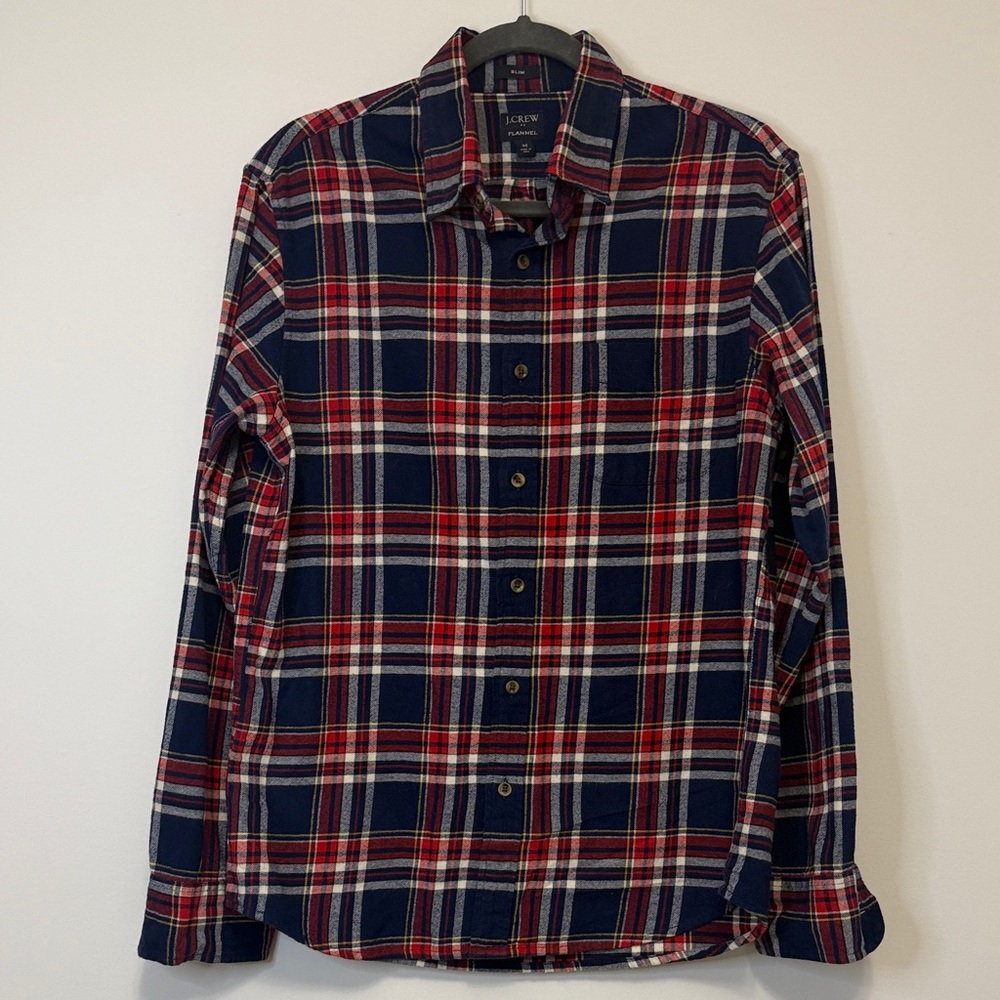 J. Crew Blue and Red Flannel Shirt